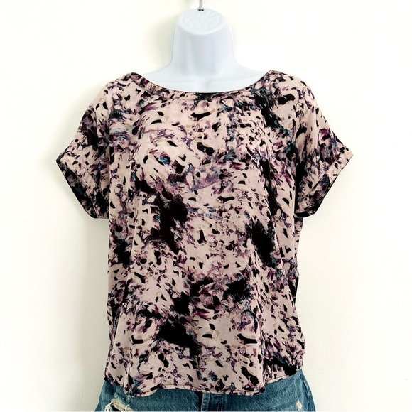 Cynthia Rowley Tops - Cynthia Rowley - Purple, Black and White Blouse w/ Zipper - Size - S